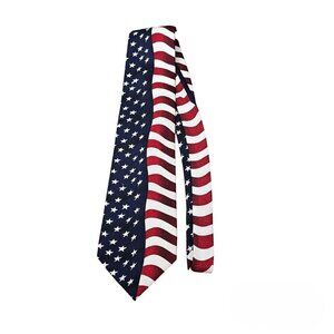 Carlos Devenezia Silk Patriotic Flag Necktie